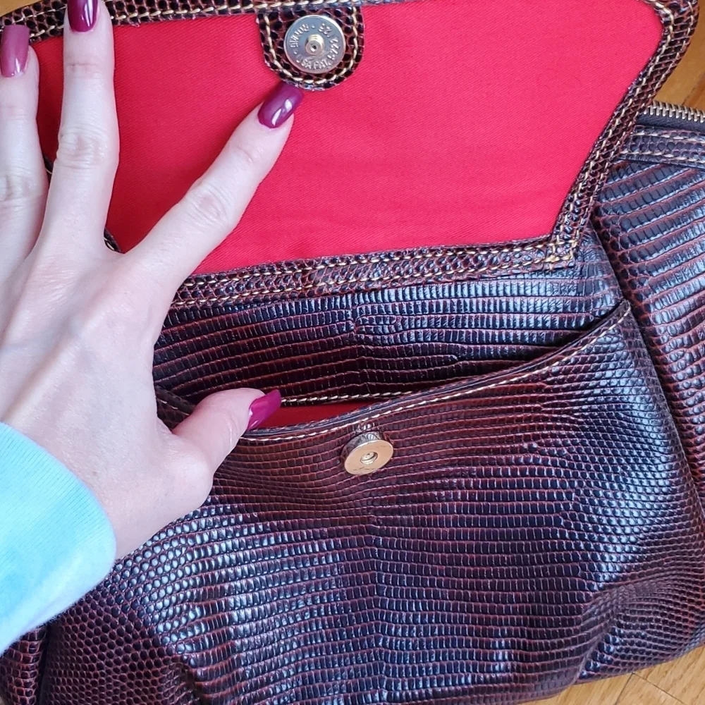 Dooney & Bourke Santorini Lizard Embossed Leather Satchel